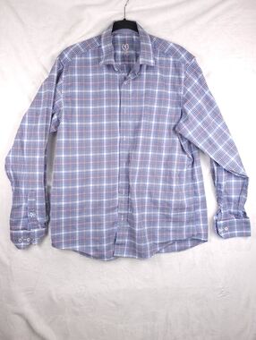 Bugatchi Uomo Shirt Classic Fit Mens Multicolor Plaid Button Up Long Sleeve